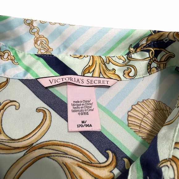 Victoria's Secret Nautical Stripe Chain & Link Button-Up Blouse | Size Medium - Picture 2 of 7